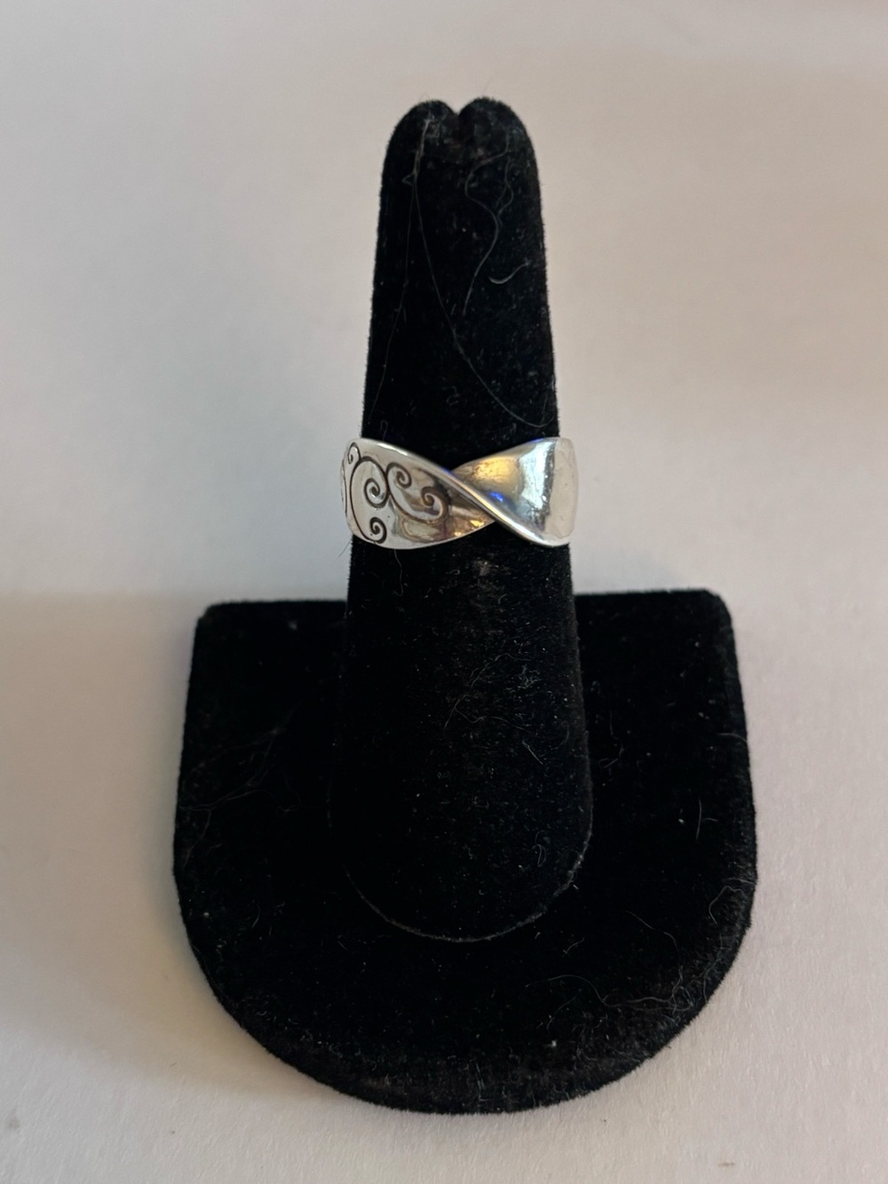 Brighton Size7  Sterling Silver 925 Shiny Etched Swirl Band Ring Retired Rare